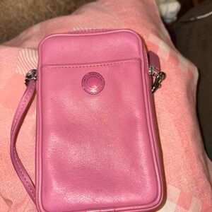 Coach Fuchsia Leather Wristlet